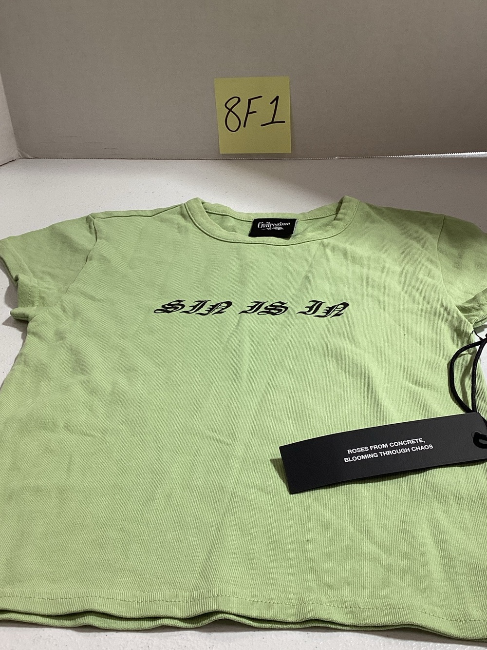 Civilregime Green "SIN IS IN" Short Sleeve Tee
